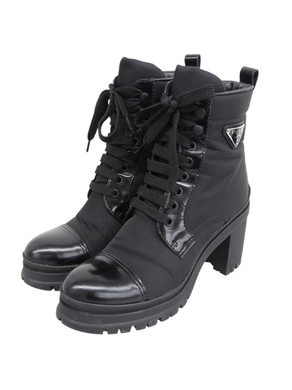 Prada Re-Nylon Triangle Logo Short Boots Shoes Black